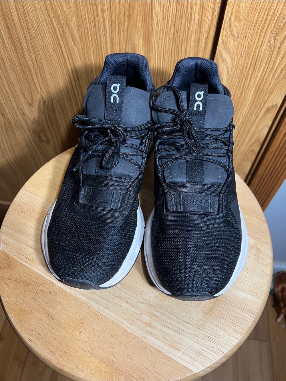 On Running Black Athletic Sneakers with White Soles